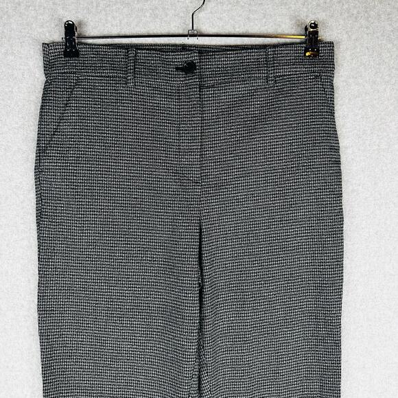 Loft Womans Sz 10 Curvy Fit Dress Pants Black Pockets Houndstooth Slacks Career - Picture 3 of 8